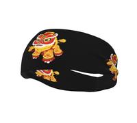 Sports Decorative Sweatband YYHWHJDE Lion dance with a long history Prints - Stretchable, Breathable, Soft, and Sweat Wicking Headband for Men and Women