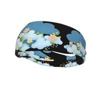 Sports Decorative Sweatband YYHWHJDE Little Flowers On The Clouds Pattern - Stretchable, Breathable, Soft, and Sweat Wicking Headband for Men and Women