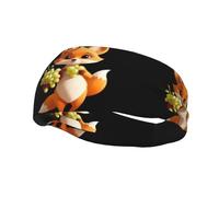 Sports Decorative Sweatband YYHWHJDE Little Fox Holding Grapes Pattern - Stretchable, Breathable, Soft, and Sweat Wicking Headband for Men and Women