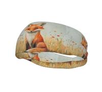 Sports Decorative Sweatband YYHWHJDE Little Fox In The Field Pattern - Stretchable, Breathable, Soft, and Sweat Wicking Headband for Men and Women