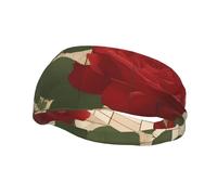 Sports Decorative Sweatband YYHWHJDE Many red roses Prints - Stretchable, Breathable, Soft, and Sweat Wicking Headband for Men and Women