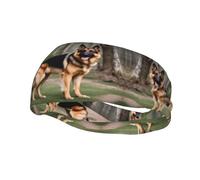 Sports Decorative Sweatband YYHWHJDE Maple German Shepherd Dog Pattern - Stretchable, Breathable, Soft, and Sweat Wicking Headband for Men and Women