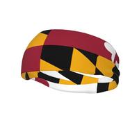 Sports Decorative Sweatband YYHWHJDE Maryland State Flag Pattern - Stretchable, Breathable, Soft, and Sweat Wicking Headband for Men and Women