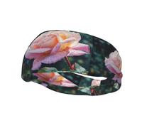 Sports Decorative Sweatband YYHWHJDE Morning Dew On Roses Pattern - Stretchable, Breathable, Soft, and Sweat Wicking Headband for Men and Women