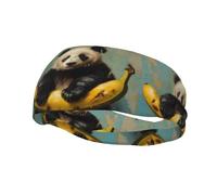 Sports Decorative Sweatband YYHWHJDE Panda On A Banana Pattern - Stretchable, Breathable, Soft, and Sweat Wicking Headband for Men and Women