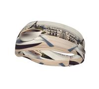 Sports Decorative Sweatband YYHWHJDE Parisian Coffee Eiffel Tower Pattern - Stretchable, Breathable, Soft, and Sweat Wicking Headband for Men and Women