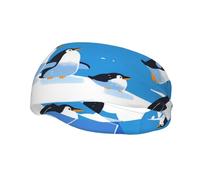 Sports Decorative Sweatband YYHWHJDE penguins on the iceberg Prints - Stretchable, Breathable, Soft, and Sweat Wicking Headband for Men and Women