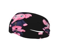 Sports Decorative Sweatband YYHWHJDE Pink Elephant Wearing A Witch Hat Pattern - Stretchable, Breathable, Soft, and Sweat Wicking Headband for Men and Women