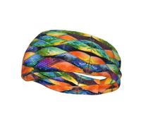 Sports Decorative Sweatband YYHWHJDE Rainbow Fish Scale Prints - Stretchable, Breathable, Soft, and Sweat Wicking Headband for Men and Women