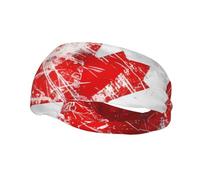 Sports Decorative Sweatband YYHWHJDE Retro Canada Flag Pattern - Stretchable, Breathable, Soft, and Sweat Wicking Headband for Men and Women
