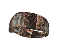 Sports Decorative Sweatband YYHWHJDE Roses crawling across the windows Prints - Stretchable, Breathable, Soft, and Sweat Wicking Headband for Men and Women