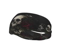 Sports Decorative Sweatband YYHWHJDE Skeletons in the dead flowers Prints - Stretchable, Breathable, Soft, and Sweat Wicking Headband for Men and Women