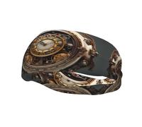 Sports Decorative Sweatband YYHWHJDE Steampunk Clock Prints - Stretchable, Breathable, Soft, and Sweat Wicking Headband for Men and Women