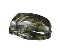 Sports Decorative Sweatband YYHWHJDE Swans in the garden Prints - Stretchable, Breathable, Soft, and Sweat Wicking Headband for Men and Women