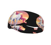 Sports Decorative Sweatband YYHWHJDE Unicorn In The Sunset Pattern - Stretchable, Breathable, Soft, and Sweat Wicking Headband for Men and Women