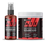 Sports Deodorizer Spray & Powder Twin Set (200ml + 100g) | Odor Eliminator for Shoes, Boots & Sports Gear | Antibacterial & Moisture-Absorbing Formula | Freshens Smelly Feet, Gym Bags & Gloves |