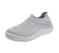 Sports Direct co UK Trainers for Women Wide Fit Wedge Walking Sneakers Casual Fashion Non Slip Athletic Shoes Lightweight Low Top Lace Up Slip on Arch Support Trainers Grey 6