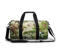 Sports Duffel Bag Africa Animals Elephant Giraffe Travel Duffel Bag Round Luggage Gym Bags Fitness Bag