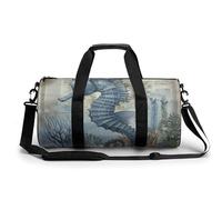 Sports Duffel Bag Blue Seahorse Travel Duffel Bag Round Luggage Gym Bags Fitness Bag