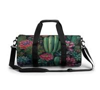 Sports Duffel Bag Cacti Flowers Floral Patterns Travel Duffel Bag Round Luggage Gym Bags Fitness Bag