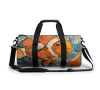 Sports Duffel Bag Clown Fish Travel Duffel Bag Round Luggage Gym Bags Fitness Bag
