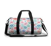 Sports Duffel Bag Cute Colorful Floral Flowers Pattern Travel Duffel Bag Round Luggage Gym Bags Fitness Bag