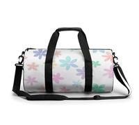 Sports Duffel Bag Cute Colorful Floral Flowers Pattern Travel Duffel Bag Round Luggage Gym Bags Fitness Bag