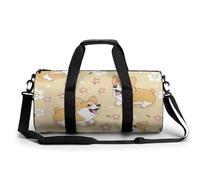 Sports Duffel Bag Cute Corgi Dogs Patterns Travel Duffel Bag Round Luggage Gym Bags Fitness Bag