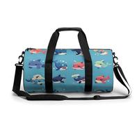 Sports Duffel Bag Cute Dolphins Set Travel Duffel Bag Round Luggage Gym Bags Fitness Bag