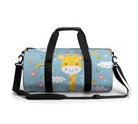 Sports Duffel Bag Cute Giraffe Rainbow Clouds Flowers Travel Duffel Bag Round Luggage Gym Bags Fitness Bag