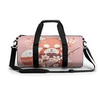 Sports Duffel Bag Cute Red Panda Cherry Blossom Travel Duffel Bag Round Luggage Gym Bags Fitness Bag