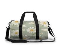 Sports Duffel Bag Daisy Blossom Floral Flowers Travel Duffel Bag Round Luggage Gym Bags Fitness Bag