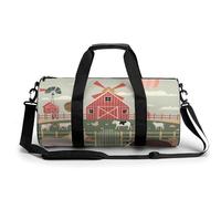 Sports Duffel Bag Farm Animals Cute Cow Horse Rooster Travel Duffel Bag Round Luggage Gym Bags Fitness Bag