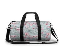 Sports Duffel Bag Flamingo Birds and Flowers Travel Duffel Bag Round Luggage Gym Bags Fitness Bag
