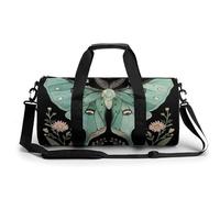 Sports Duffel Bag Floral Flowers Butterfly Travel Duffel Bag Round Luggage Gym Bags Fitness Bag