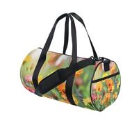 Sports Duffel Bag Gym Bag Travel Duffel Bag Luggage Bag Bright Orange Yellow Flowers Blooming in The Summer Sun for Weekender Sports Vacation Dance