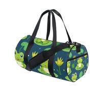 Sports Duffel Bag Gym Bag Travel Duffel Bag Luggage Bag Frog Lotus Leaf for Weekender Sports Vacation Dance