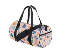 Sports Duffel Bag Gym Bag Travel Duffel Bag Luggage Bag Green Leaves Shells for Weekender Sports Vacation Dance