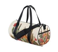 Sports Duffel Bag Gym Bag Travel Duffel Bag Luggage Bag Red Flower Blue Cactus for Weekender Sports Vacation Dance