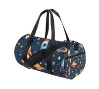 Sports Duffel Bag Gym Bag Travel Duffel Bag Luggage Bag Rockets Stars Planets for Weekender Sports Vacation Dance