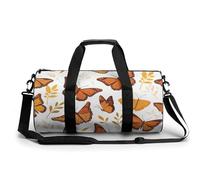 Sports Duffel Bag Monarch Butterflies Travel Duffel Bag Round Luggage Gym Bags Fitness Bag