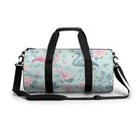 Sports Duffel Bag Pink Flamingo Birrds Floral Flowers Travel Duffel Bag Round Luggage Gym Bags Fitness Bag