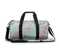 Sports Duffel Bag Pink Flamingo Birrds Floral Flowers Travel Duffel Bag Round Luggage Gym Bags Fitness Bag