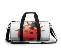 Sports Duffel Bag Red Ladybug Ladybird Travel Duffel Bag Round Luggage Gym Bags Fitness Bag