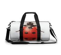 Sports Duffel Bag Red Ladybug Ladybird Travel Duffel Bag Round Luggage Gym Bags Fitness Bag