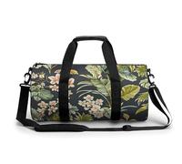 Sports Duffel Bag Tropical Floral Pattern Travel Duffel Bag Round Luggage Gym Bags Fitness Bag