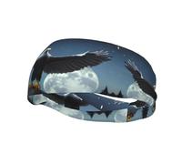 Sports Eagle Under The Stars Print Sweatband Headbands for Men & Women â€“ Breathable, Stretchy Gym Exercise Running Headband