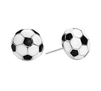 Sports Earrings Soccer Silver Plated Alloy