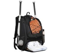 Sports Equipment Carrier With Bat Sleeves, Large Volume Baseball Backpack With Footwear Pouch, Multi-Use Training Pack For Baseball, Softball, Lacrosse Goods 13.4 X 7.5 X 18.5 Inches