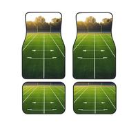 Sports Field In Green Car Foot Mat Set Of 4 Pieces Floor Mat Carpet Fit For Cars Trucks Vans Sedans And Suvs